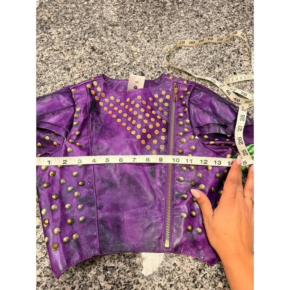 Disney Costume Descendants Mal Moto Jacket Size Youth 7/8 Authentic